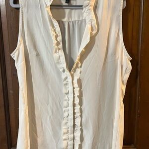 Banana Republic Ivory Ruffle Blouse